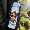 1PC Retro Explorer Couple Cartoon Print 750ml Color Plastic Sports Water Bottle Leakproof Flip Straw Lid Suitable for Sports Office Home Use