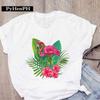 Ins New Fashion Flamingo T-shirt Short-sleeved Female Student Innerwear T-shirt on The Street Women Clothing