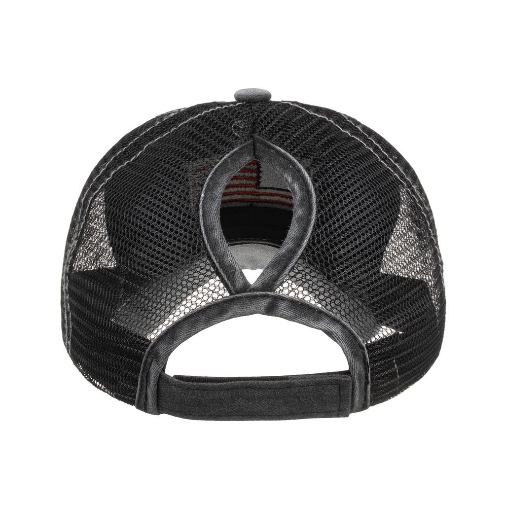 Washed and Old Ponytail Hair, Baseball Net Cap, Baseball Cap, Cap, Sun Cap