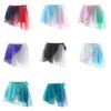Women Lace-up Gradient Chiffon Wrap Skirt Ballet Dance Training Gymnastics Performance Asymmetric Miniskirt