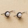 Antique Silver Color Round Dangle Earrings for Women Imitation Pearl Vintage Boho Party Retro Statement Jewelry Gift