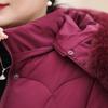Middle Age Women's Winter Plus Size Jackets Elegant Faux Fur Collar Thick Warm Short Outerwears Loose Female Parkas Hooded