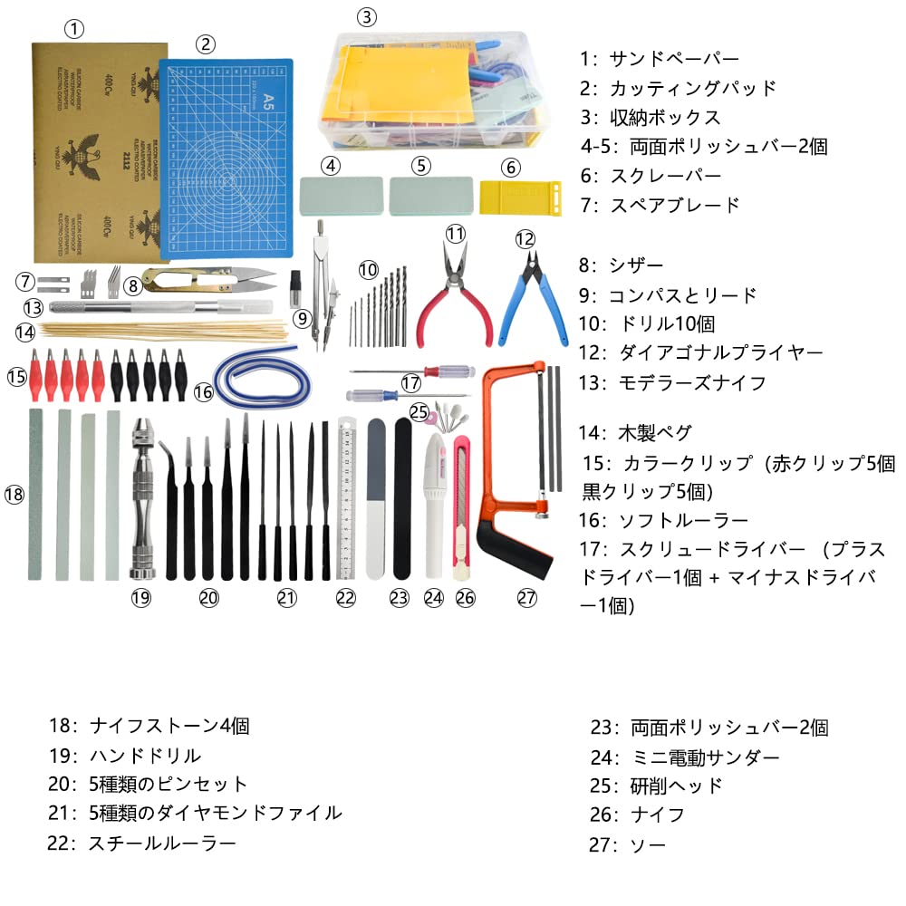 WMYCONGCONG Набор инструментов для пластиковых моделей, 81 предмет, для начинающих моделистов, включает прецизионные инструменты и нож, запасные части, с коробкой для хранения