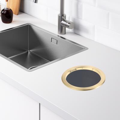 Крышка для кухонного мусорного ведра из нержавеющей стали, утопленная, круглая, втулка для мусорного бака, сменная крышка для мусоропровода в столешнице
