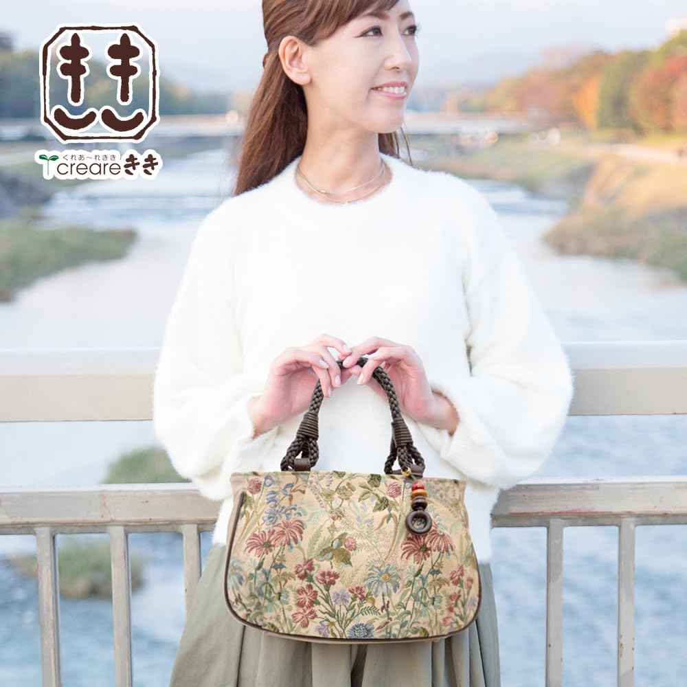 Сумка-тоут японская, сделанная из гобелена, на день рождения [creareki], женская, легкая, на молнии, стильная, Япония, плетение, темно-бордовый, День матери, мама, подарок, GO-13n