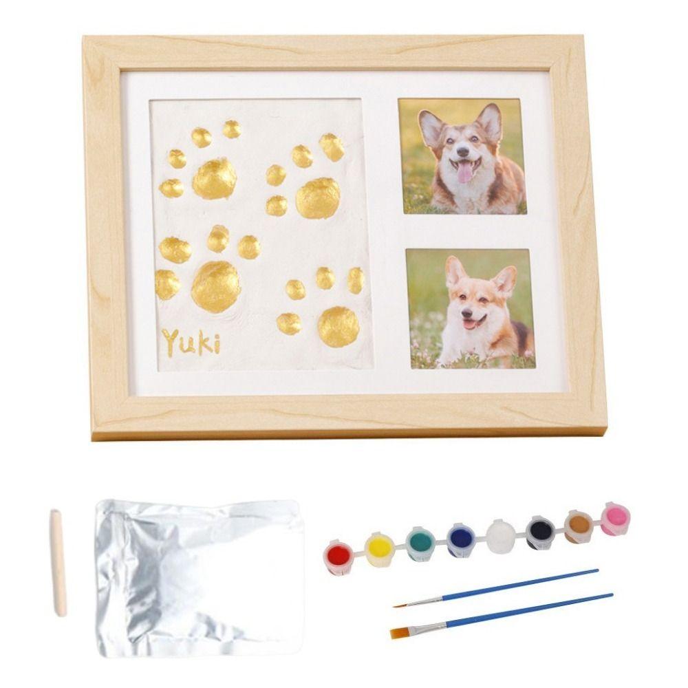 Non-Toxic Paint Photo Frame Imprint Clay Pet Paw Print Kit Father's Day