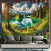2D Green Forest Lake Scenic Photography Background Cloth