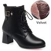 Женские ботильоны из натуральной кожи, женские плюшевые теплые нескользящие зимние ботинки, женская обувь на высоком каблуке, женские ботинки на толстом каблуке