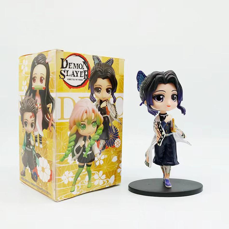 Demon Slayer 8Pcs/Set Q Version Figures Tanjiro Nezuko Rengoku Mitsuri PVC Collectible Model Toy Gift for Anime Fans