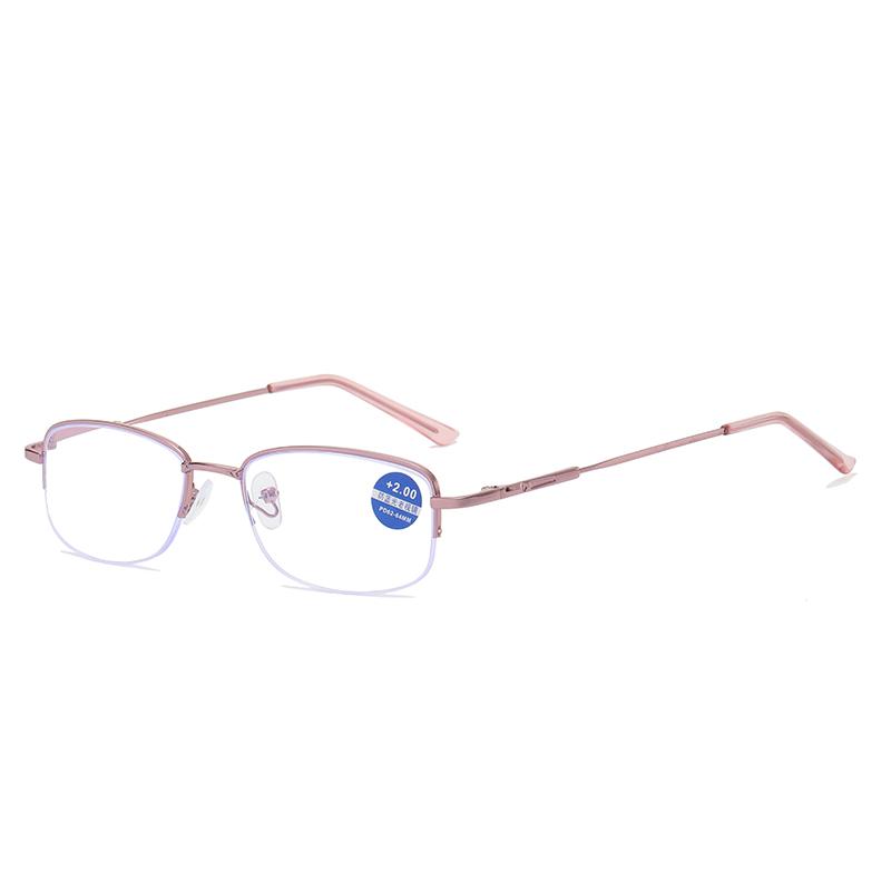 8861 Half Rim Metal Frame Presbyopia Minus 250 Blue Ray Blue Filter Supplier Glasses Women Corrective Reading Glasses