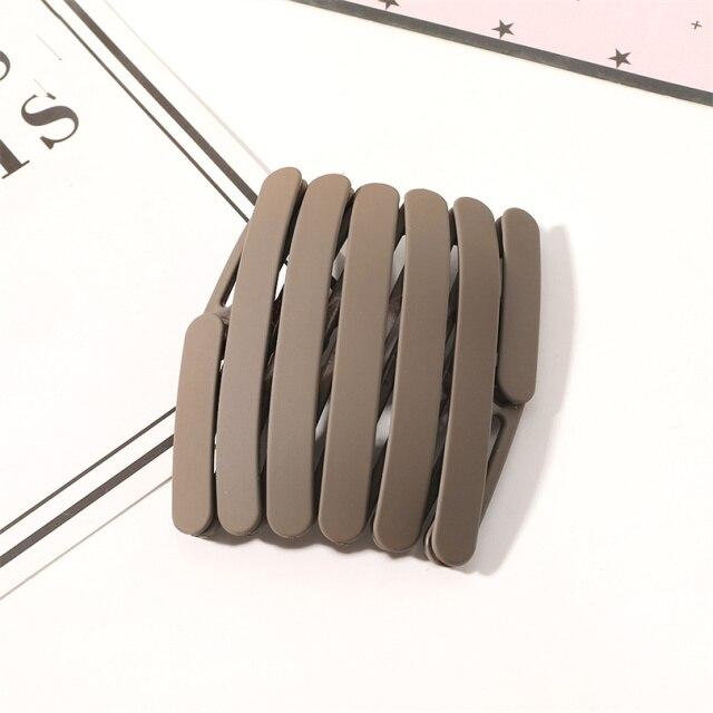 1 шт., телескопическая повязка на голову, портативная складная заколка для волос, женская волшебная повязка на голову с отверстием для волос с зубом, Нескользящие когти, аксессуары для волос