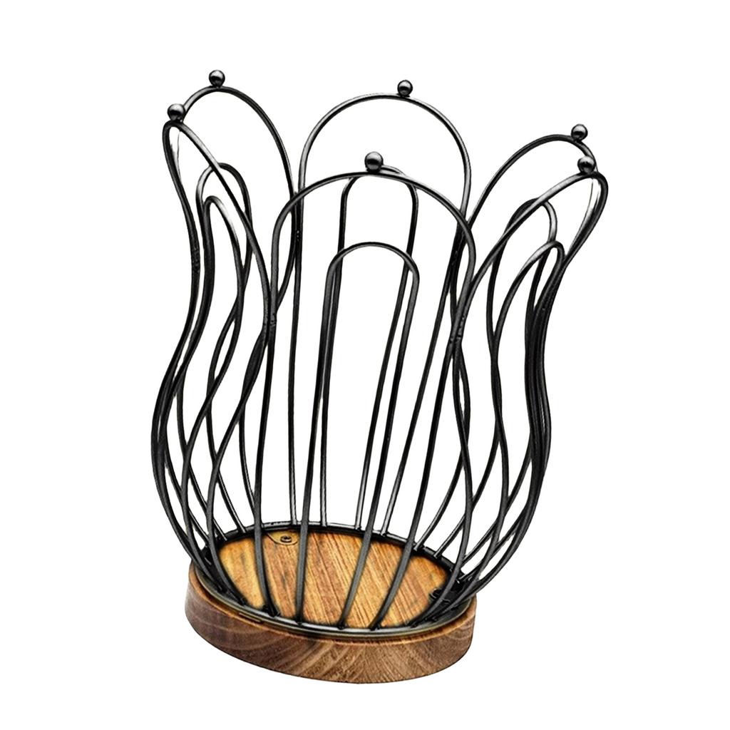 Деревенский держатель для кофейных капсул с основанием из массива дерева, просторный металлический поднос для хранения капсул эспрессо для организации кухни