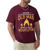 Never Underestimate An Old Man Who Loves Weightlifting T Shirt Harajuku Short Sleeve T-shirt 100% Cotton Graphics Tshirt Tops
