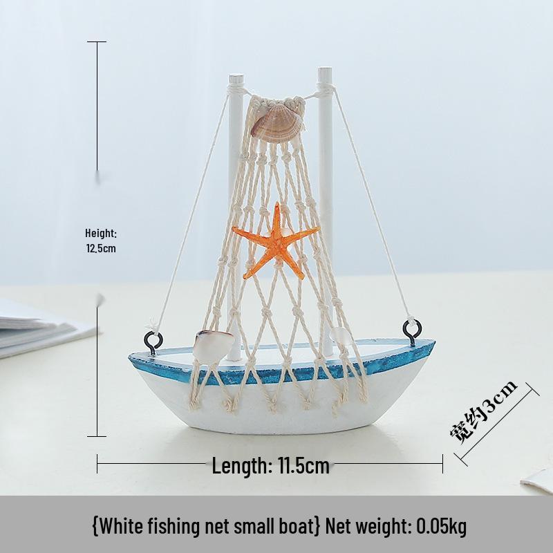 Solid Wood Sailboat Ornaments: Mediterranean Table Decorations & Creative Photography Props