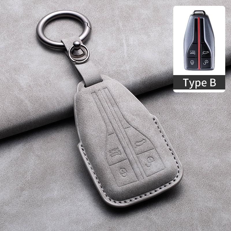 New Sheepskin Car Key Case Cover Protector Shell For FAW Hongqi H9 H7 H5 HS5 HS7 HS5 H7 H5 HS7 Smart Remote Keychain Accessories