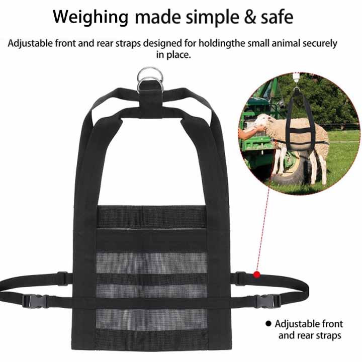 100KGS Calf Sling for Weighing Animals Calf Scale Hanging Weight Scale Sling with Adjustable Straps for Weighing Calves Lambs Goats Baby Alpacas