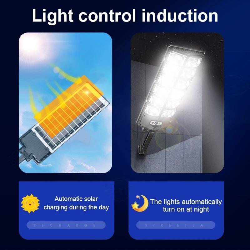 360LED Motion Sensor Solar LED Lights Outdoor Brightest External Solar Lamp with Remote Control Floodlight Wall Street Lamp 120LD 180LED 240LED 300LED