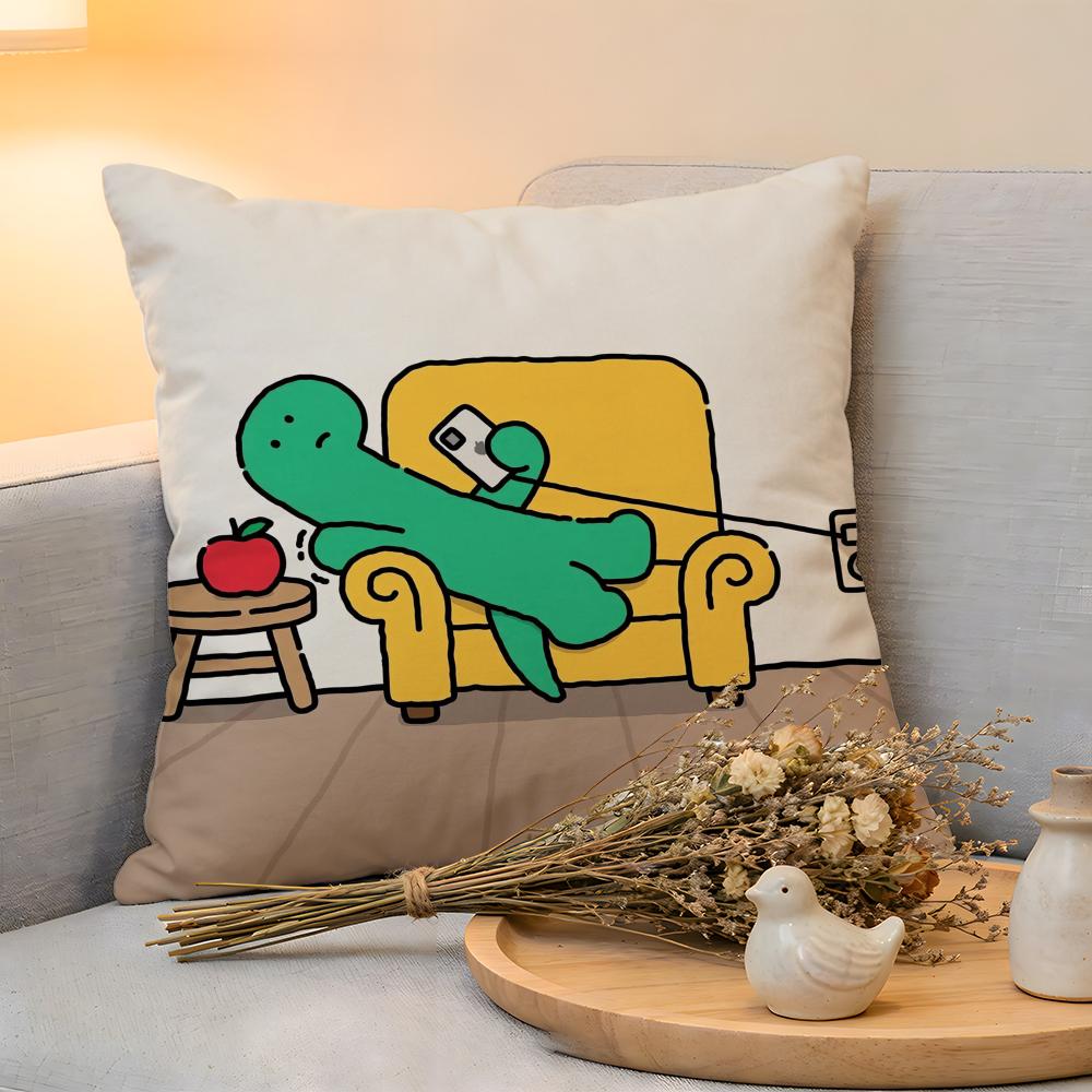Cushion Cover Linen SkinFriendly Soft Decorative Case For Sofa Home Decor Joguman Korean Instagram Dinosaur Pillow cover