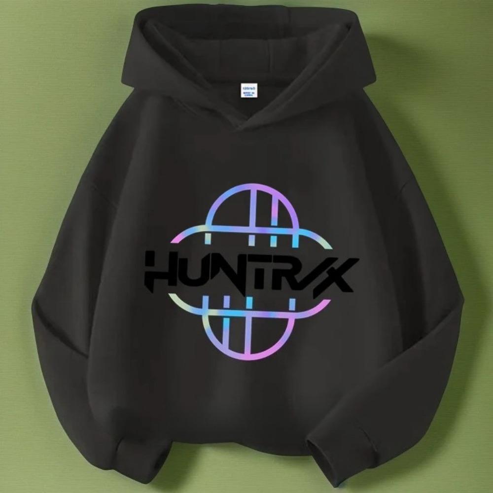 KPOP Охотник на демонов Huntrix Принт Детская мода Повседневный Весенне-осенний Худи для девочек для занятий спортом