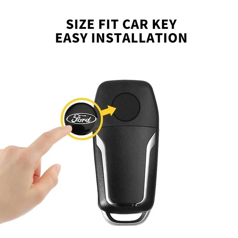 Car Sticker 2026 Ford New 2025 Hot 14 mm 21mm Aluminum Car Remote Control Key Shell Emblem Stickers For Ford Focus 2 3 Mondeo Ec