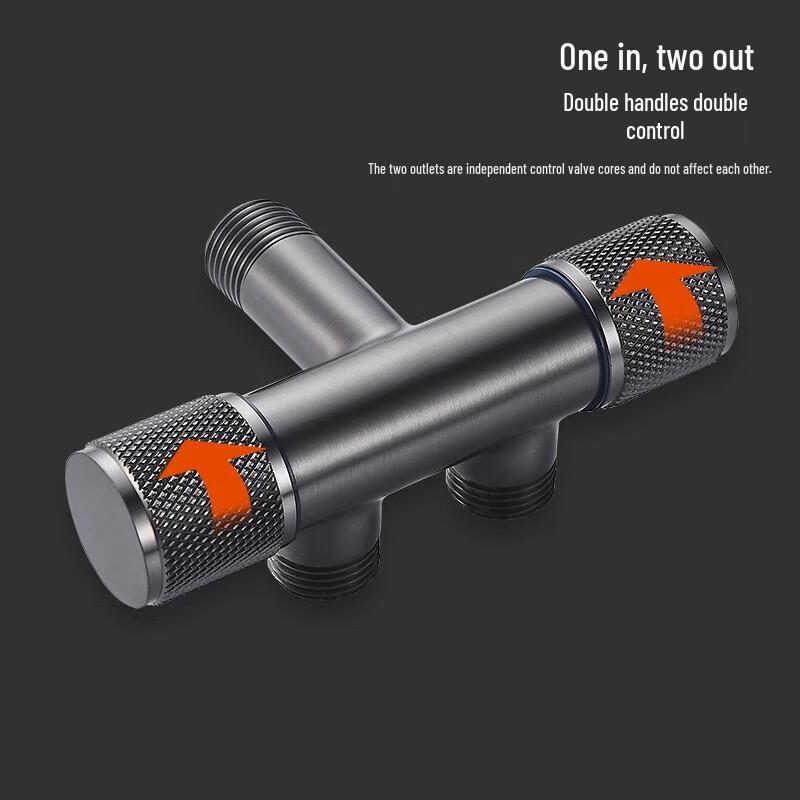 Gunmetal Grey Multi-Outlet Toilet Angle Valve