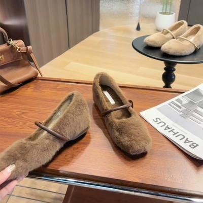 Шерстяная версия~ внутренняя высота увеличивается верхняя одежда теплая неглубокий вырез одинарная пряжка универсальные нежные туфли Мэри Джейн Мао Мао