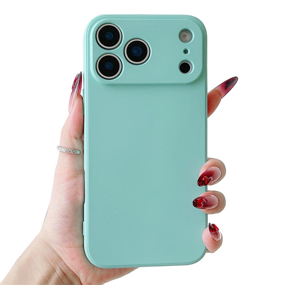 Ультратонкий Нескользящий Чехол Зеленый чехол Для iPhone 17 16 15 14 13 11 12 Pro Max Mini Air Защита Камеры Линза Простой Чехол для Телефона