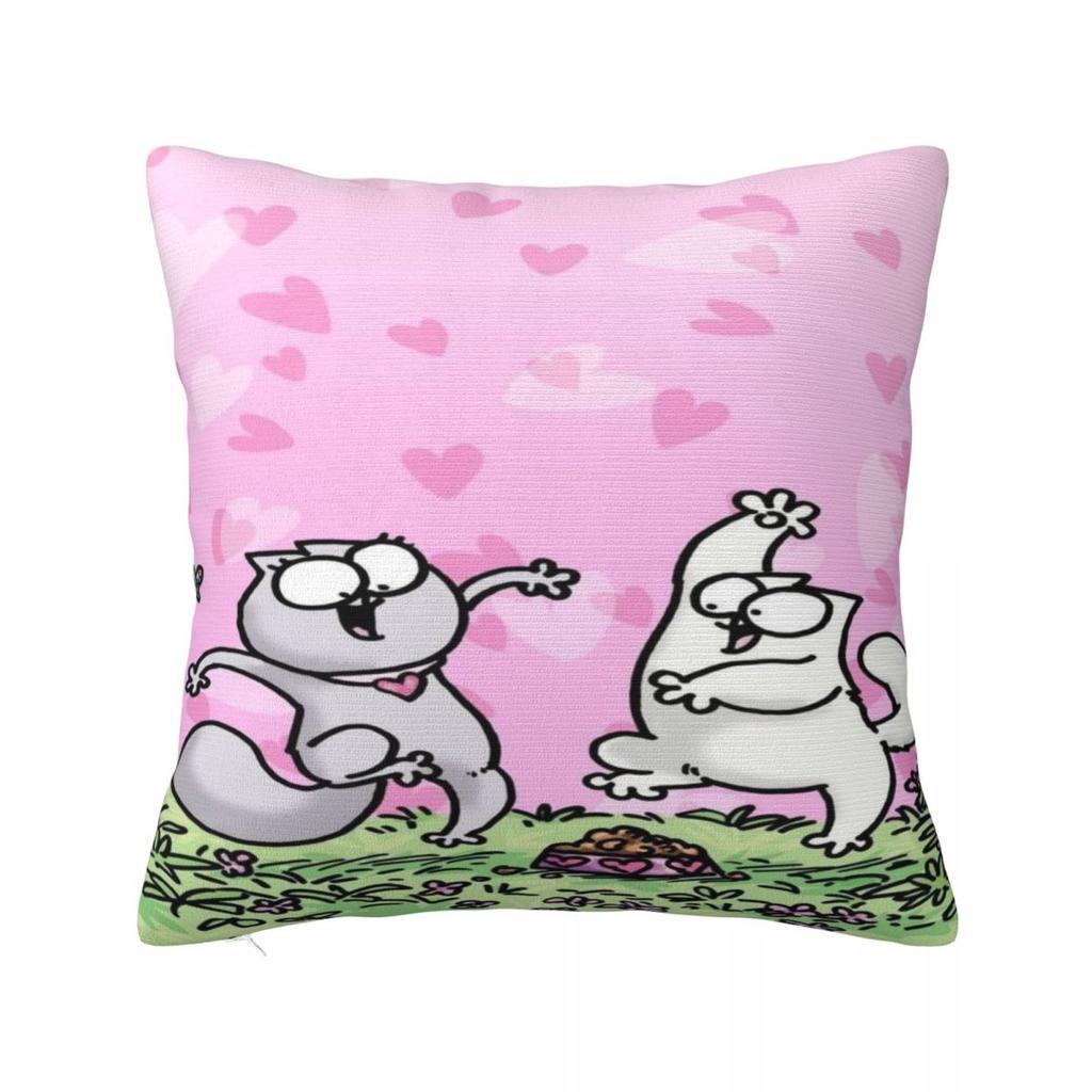 Trendy Living Room Simons Cartoon Cat Catsdecorations Pillowcase Merch Pillow Covers Square Multiple Sizes