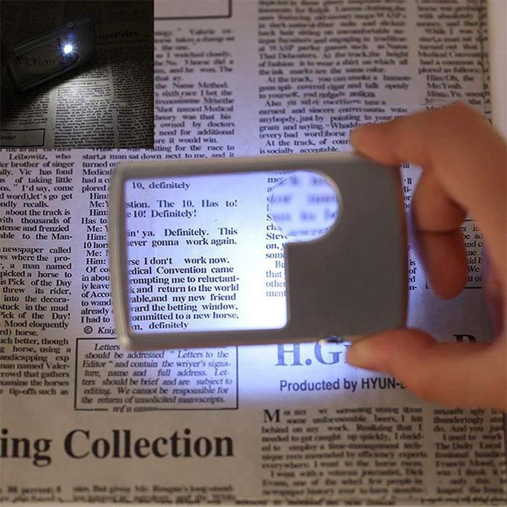 Ultra-Thin Pocket Reading Card Type Magnifiers Jewelry Loupe With LED Light Magnifying Glass