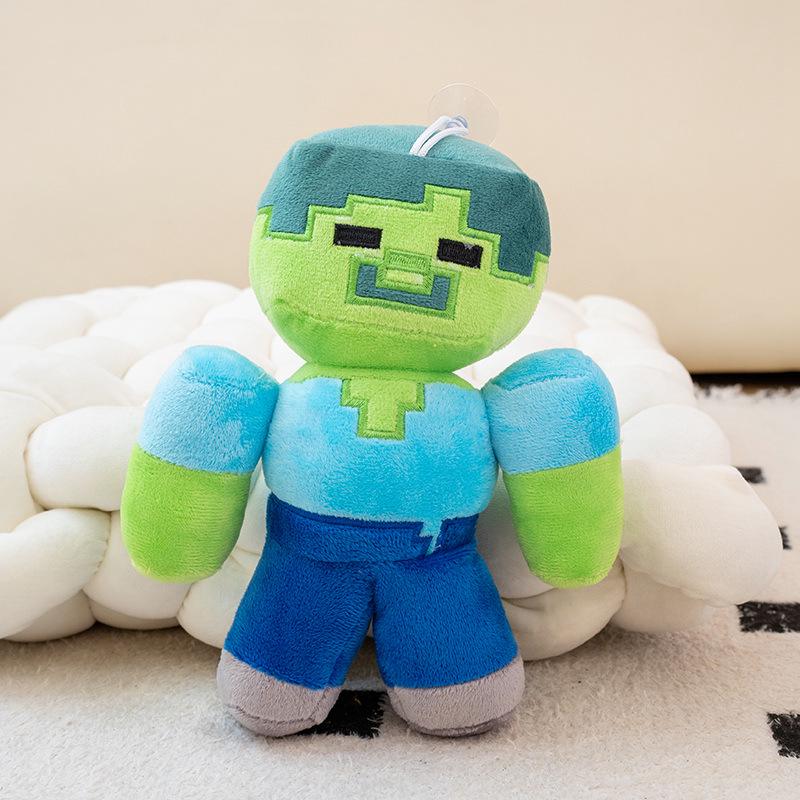 Набор мягких игрушек: Стив из Minecraft, Розовый Свинья, Оцелот, Иссушитель, Паук, Человек-Зомби