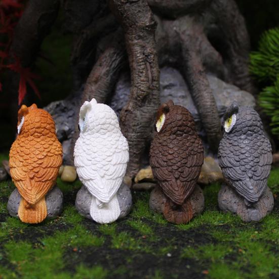 1/4 шт. Статуя совы, реалистичная, для внутреннего и наружного использования, художественное ремесло, украшение для двора, парка, фермы, скульптура совы, украшение для сада из смолы