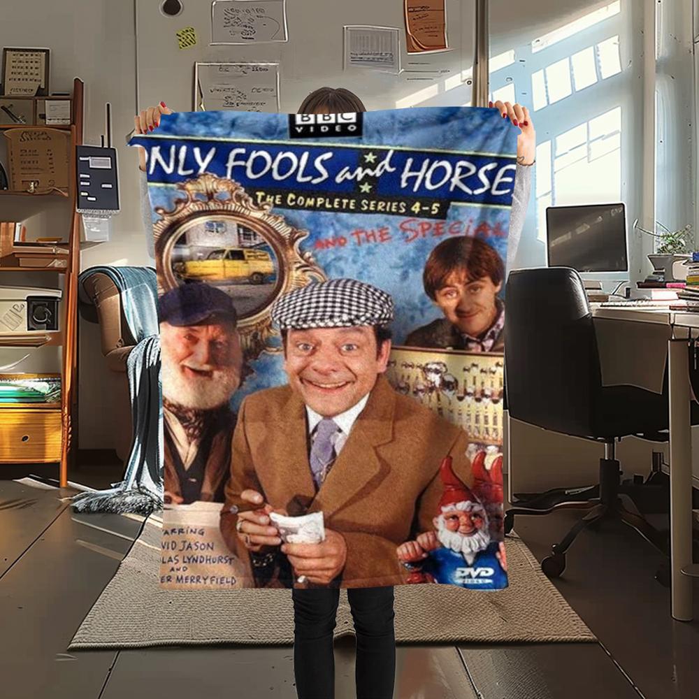 1 шт. Фланелевое одеяло с принтом Fools&Horses, Высококачественное, Удобное для всех сезонов, Домашний декор, Тепло и уют, Идеально для рождественских подарков103