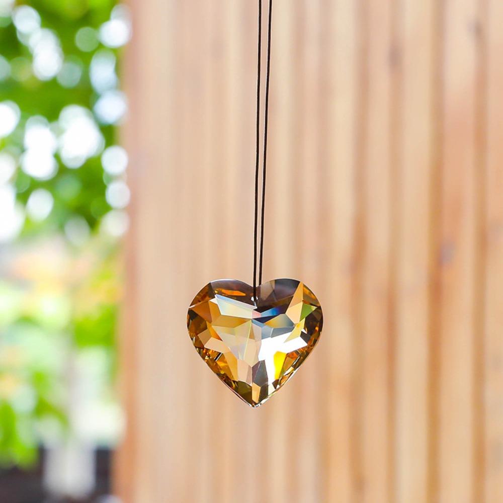 45mm Crafts Hanging Pendant Heart Hanging Heart Suncatcher Dreamy Crystal Wind Chime Xmas Gift