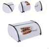 Metal Drum Shaped Bread Box Roll Top Bin for Home Cookies Entrance