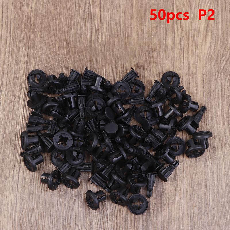 50/100 шт. 10 мм диаметр 10 мм черный пластик автомобильный крепеж заклепки зажимы автомобиль бампер дверь панель подкрылок зажимы фиксатор
