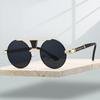 Винтажные круглые солнцезащитные очки Мужские Ретро Мода Двойной мост Повседневные очки Женские Модные Дизайнерские Декор Солнцезащитные очки