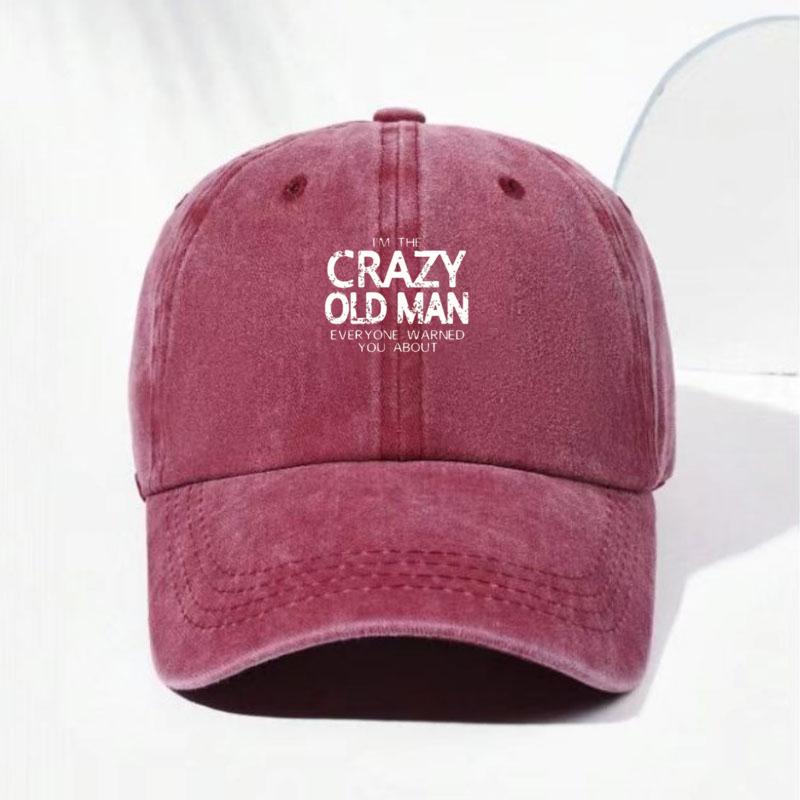 Humorous Fun Quote Vintage Washed Cotton Baseball Cap Adjustable Distressed Trucker Hat For Men Humorous Sarcastic Cotton Old Man Cap