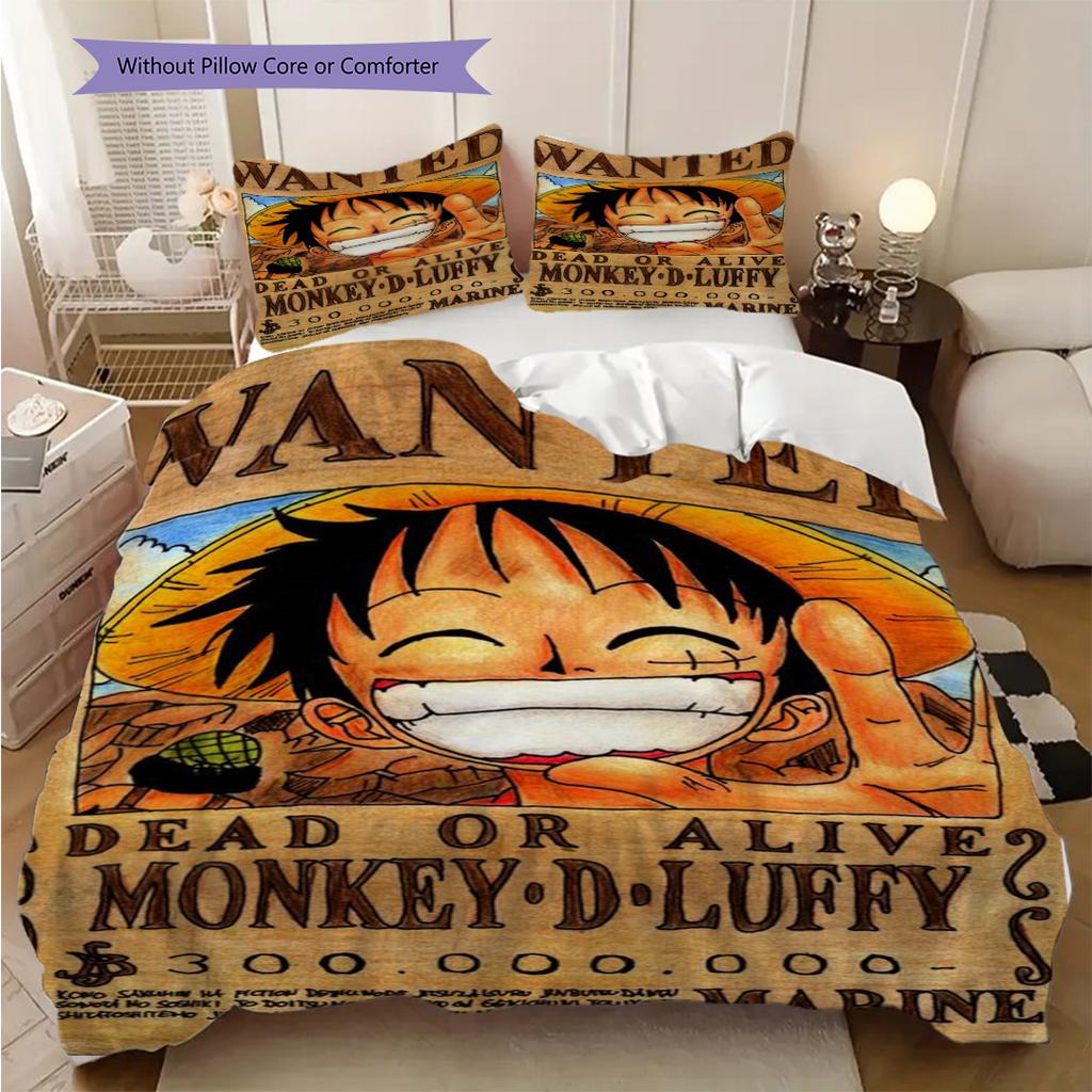 One Piece Luffy Bounty Set Bedding 1 Duvet Cover 2 Pillowcase Without Core Soft And Comfortable Duvet Cover And Pillowcase