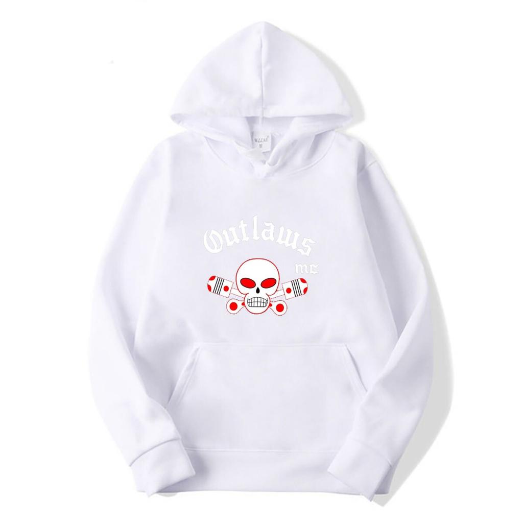 Худи MC Club Outlaws Летние Потертые Для улицы Регулируемые Хлопковые MC худи