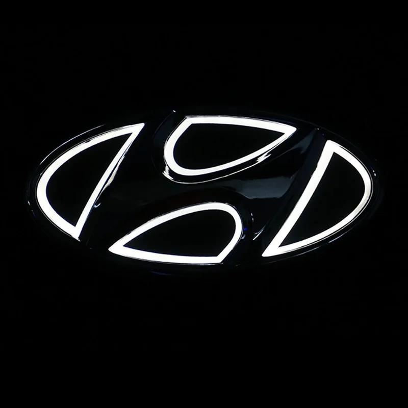 Car 5D LED Front Rear Light Emblem Sticker For Hyundai Genesis N-LINE I10 I20 I30 I40 IX20 IX35 Kona Getz Veloster Tucson Elantr AA1