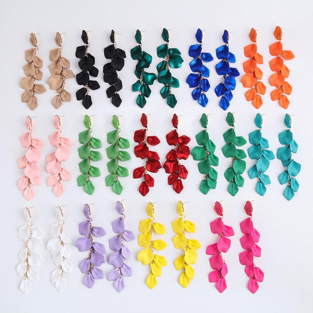 Ретро Длинные Серьги-Кисточки Модные Серьги-Капли Элегантные Серьги-Капли В Виде Лепестков Женские