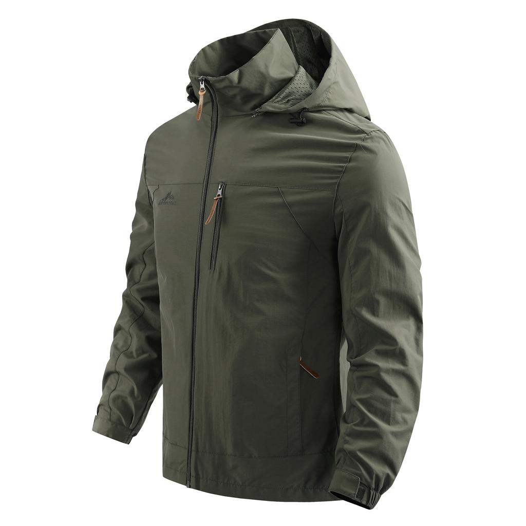 Men's Spring and Autumn Lightweight Outdoor Softshell Jacket Hooded Large Size Jacket Casual Jacket