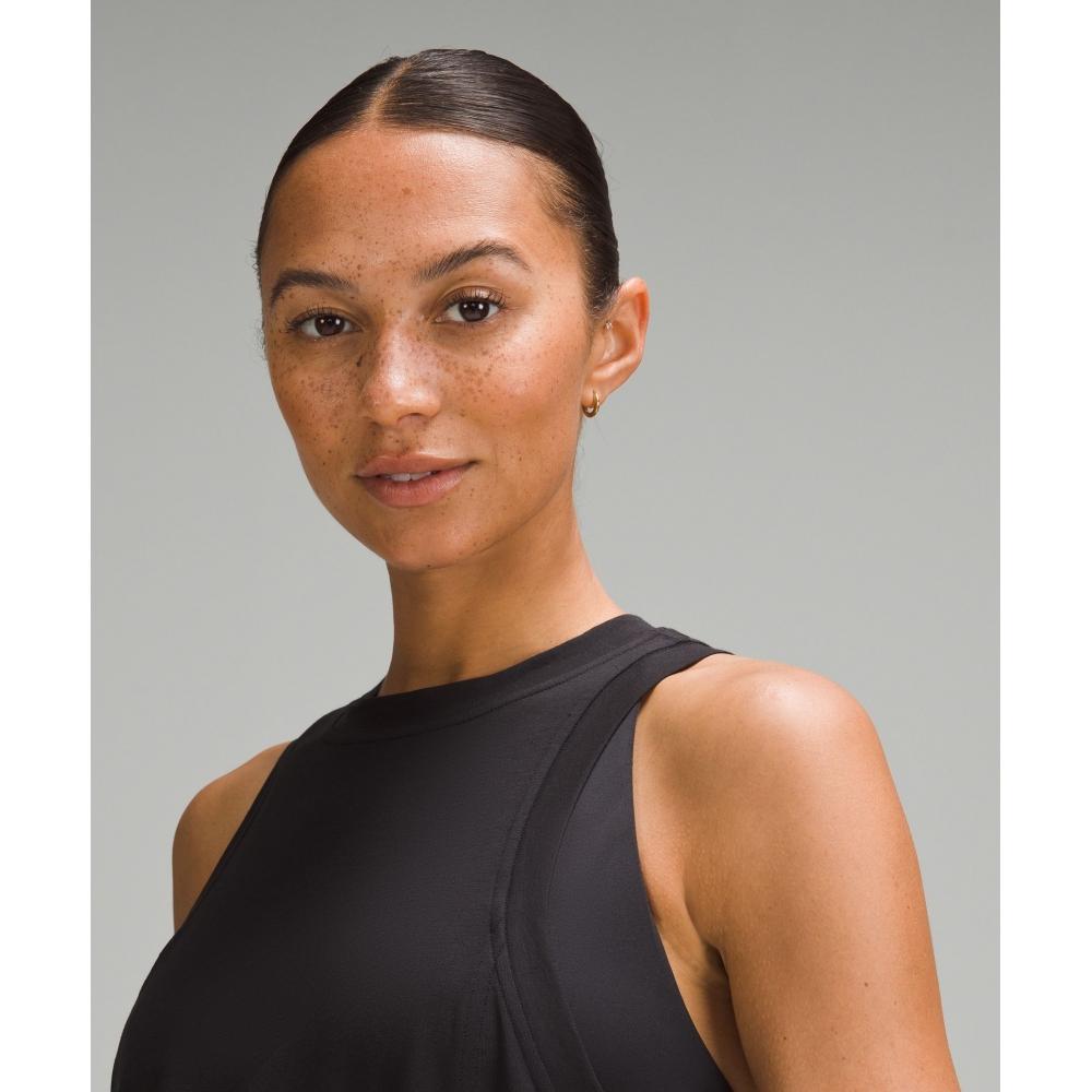 Lululemon Long Cotton Crewneck Tank Top Black