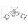 Ceiling Lamp with Glass Lampshades for 3 E14 Bulbs