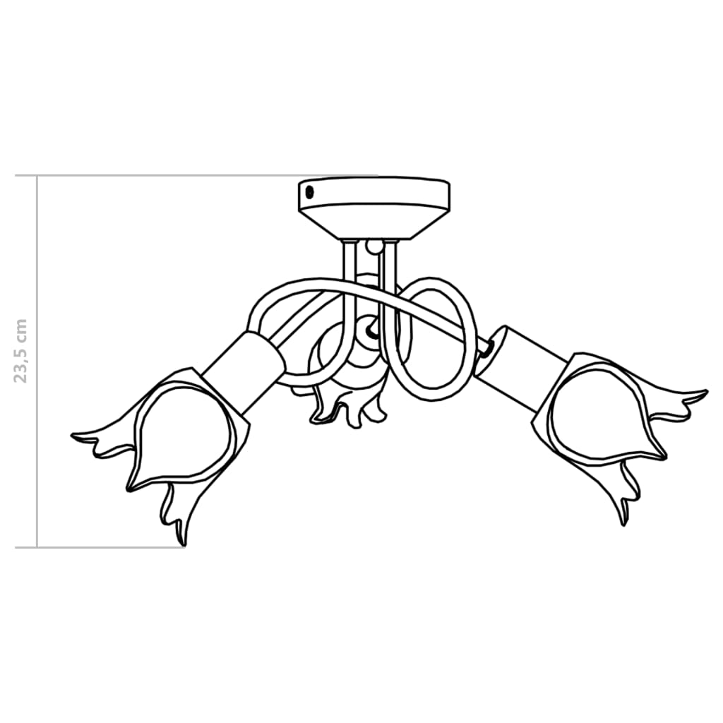 Ceiling Lamp with Glass Lampshades for 3 E14 Bulbs