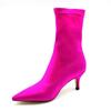 Autumn Women Sock Boots Stretch Fabric High Heels Pointed Toe Ankle Boots Pumps Stiletto Lady Shoes