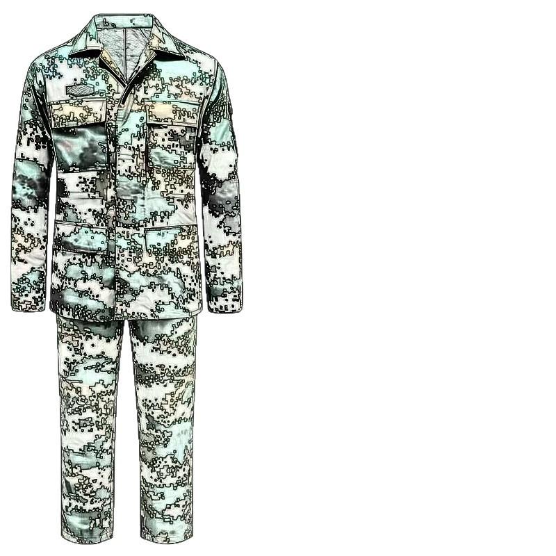 Camouflage Uniform Set Men Women Students Hiking Training Outdoor Sports