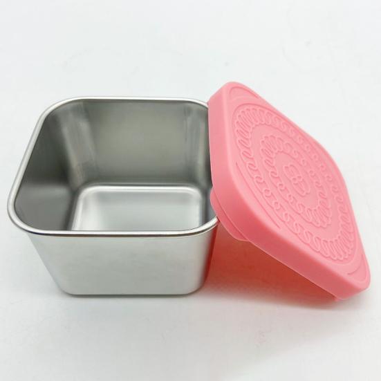 1 комплект, герметичный портативный контейнер для хранения продуктов из нержавеющей стали с силиконовой крышкой для офисных путешествий, 1 комплект