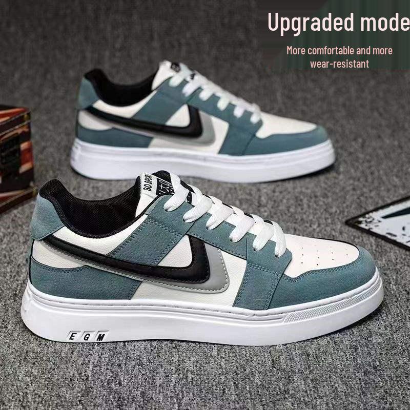 Мужские дышащие спортивные кроссовки весна/лето 2025: Универсальная повседневная обувь в трендовых черном и белом цветах для студентов