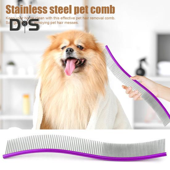 Расческа для вычесывания шерсти домашних животных, изогнутая расческа из нержавеющей стали для ухода за собаками, щетка для удаления шерсти домашних животных для длинношерстных собак и кошек